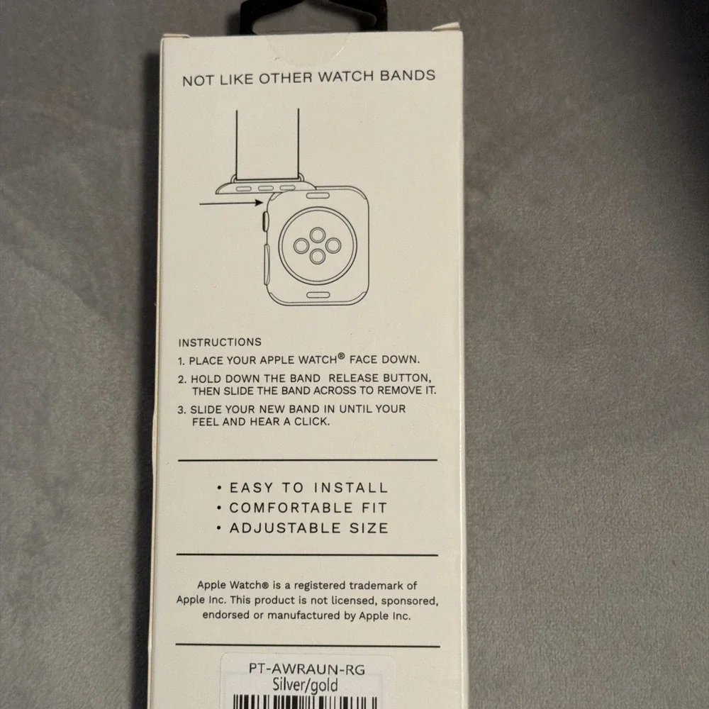 Posh Tech Sloan Skinny Stainless Steel Band for Apple Watch - Silver/Gold